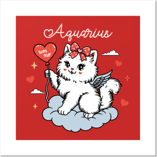 Aquarius Sassy Valentines Kitty Posters and Art